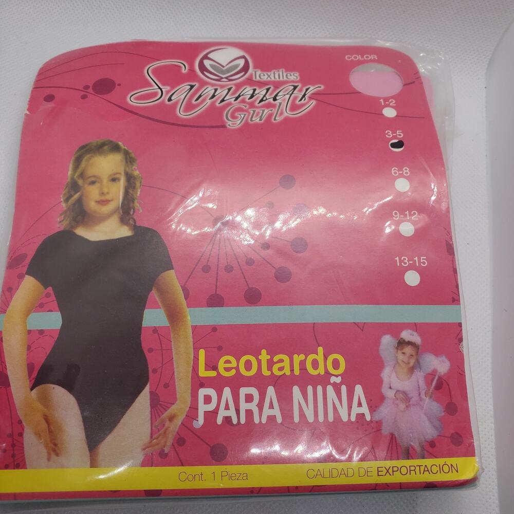 Textiles Sammar Girls Leotard Pink Size 3-5 Toddler Ballet Gymnastics Dancewear